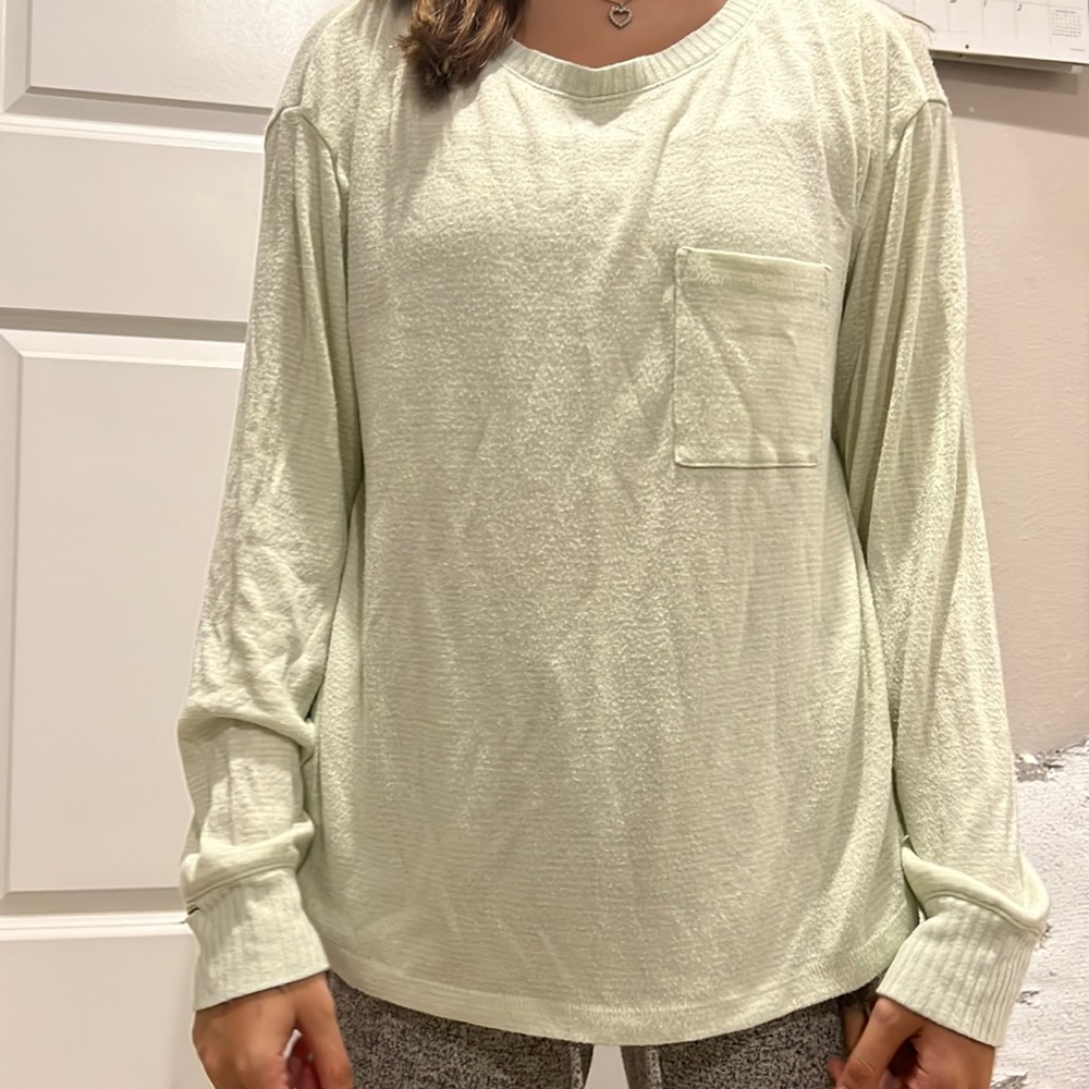 Pastel green long sleeve shirt